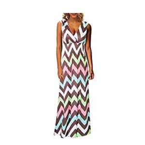 Chevron Multi Colored Maxi Dress NWT